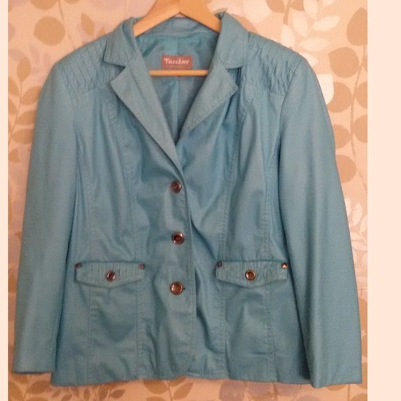 TanJay Jacket / Blazer Turquoise Sz L Or 14 P - Picture 1 of 5